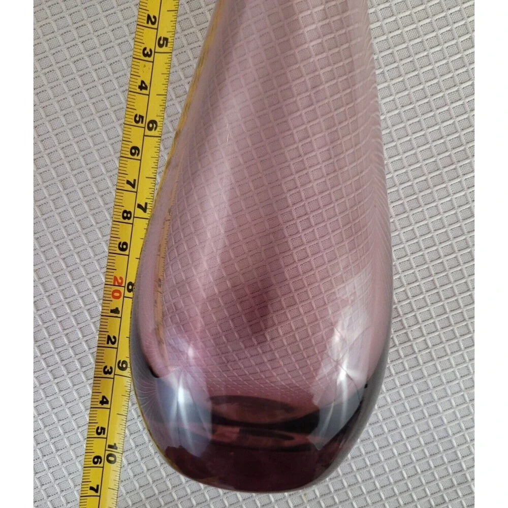 IKEA Bud Vase Hand Blown Purple Bent Neck Scandinavian 19730 Set of 2
